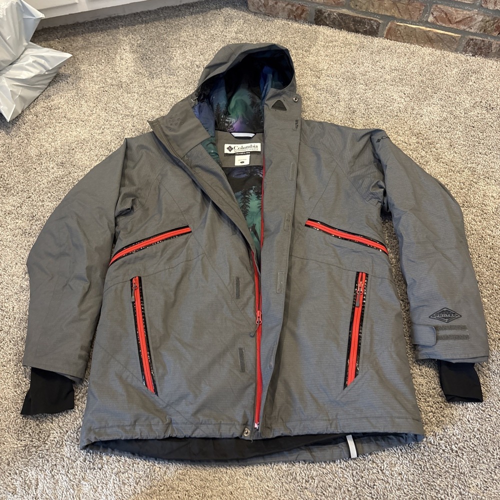 Columbia Jacket Mens Large Omni-Tech  Waterproof Hooded Ski Coat Zip Insulated
